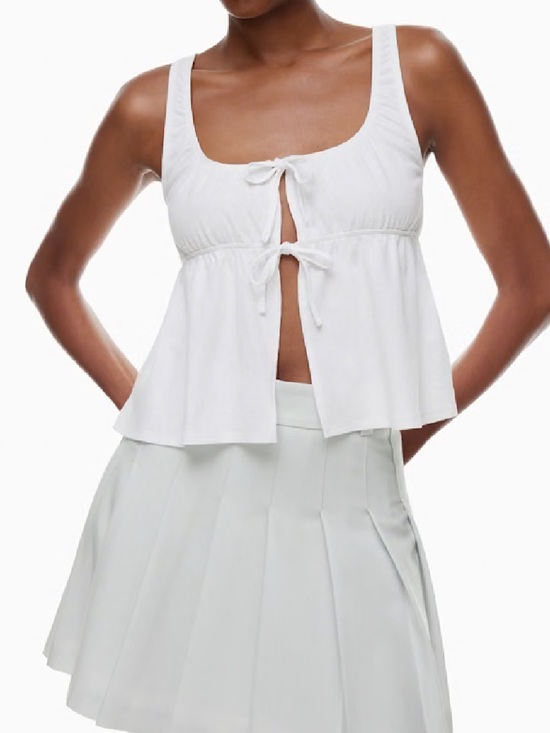 Aritzia Tops - Aritzia GREY front tie cannoli top medium